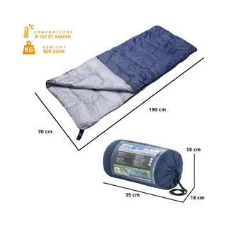 Basis Slaapzak Envelop Dekenmodel - 190cm X 70cm - Met Hoes