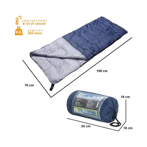 Basis Slaapzak Envelop Dekenmodel - 190cm X 70cm - Met Hoes thumbnail