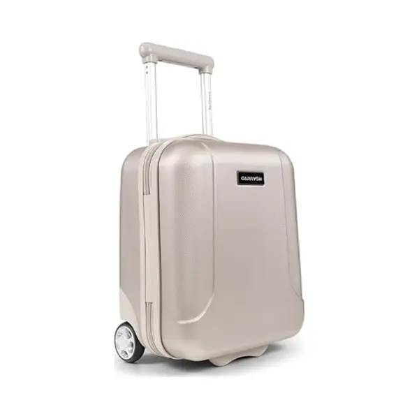 CarryOn Hartschale Underseat Handgepäck Koffer 40 Cm - Unter Dem Sitz Kabinentrolley Tsa 19 Ltr Mit Telefonhalter (Gold, Mini) thumbnail