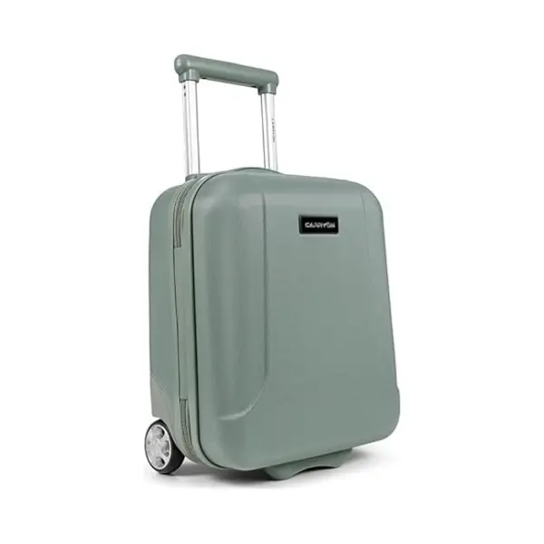 CarryOn Hartschale Underseat Handgepäck Koffer 40 Cm - Unter Dem Sitz Kabinentrolley Tsa 19 Ltr Mit Telefonhalter (Grun, Mini) thumbnail