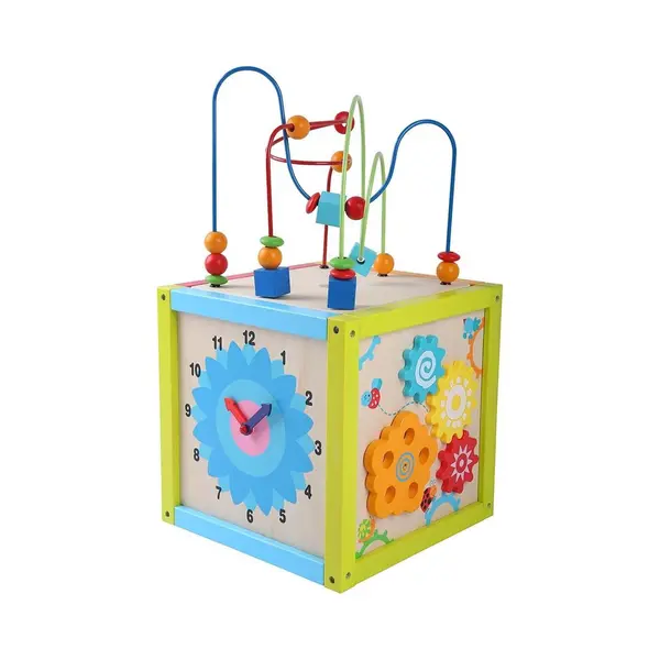Playwood - Kralenframe Motoriek Activiteiten Kubus Groot thumbnail