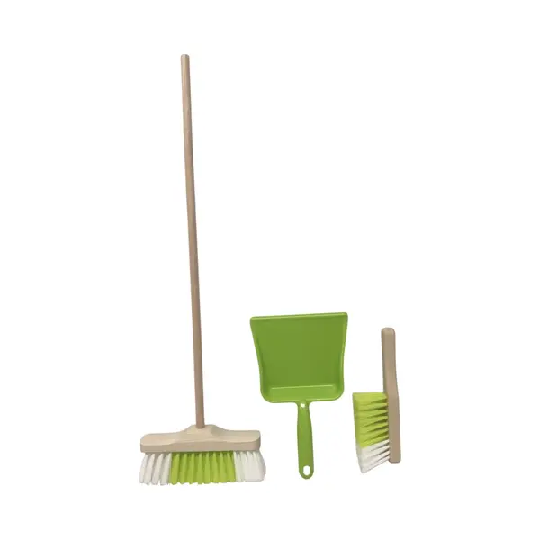Vogtlandia 3-delige Kinder Bezemset Groen-wit Bezem Lengte Ca. 49 Cm. thumbnail