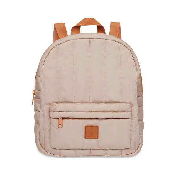 Jollein Kinderrucksack Puffed - Biscuit - Kindergartenrucksack - Wasserabweised - Für Jungen Und Mädchen - Hellbraun thumbnail