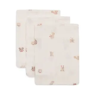 Jollein Washcloths Baby – Animal Friends – 3-Pack – 15x20cm – Muslin – 100% Cotton – Baby Washcloths – Oeko-Tex Certified