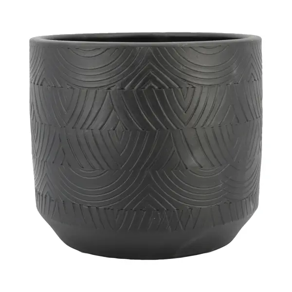 Floran Bloempot/plantenpot Loule - Relief - Antraciet - Voor Kamerplant - 19 X 17 Cm thumbnail