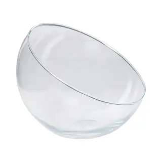 Bela Arte Bolvaas Schuine Schaal - Transparant Glas - Bloemen/siervaas - 20 X 17 Cm