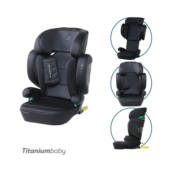 Titanium Baby Titaniumbaby Autostoel Terra I Size 100-150 Cm - Zwart thumbnail