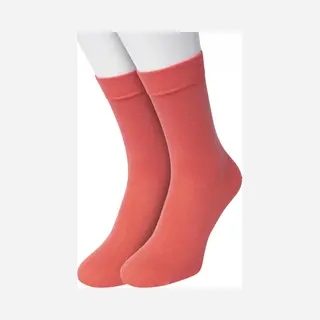 Bonnie Doon Basic Sokken Dames Koraal Roze Maat 36/42 - 2 Paar - Basis Katoenen Sok - Gladde Naden - Brede Boord - Uitstekend Draagcomfort - Perfecte