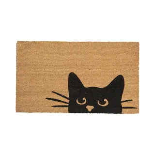 Clayre & Eef Deurmat 75x45 Cm Bruin Kokos Kat