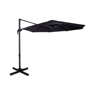 Vonroc Premium Zweefparasol Bardolino Ø300cm – Incl. Kruisvoet & Beschermhoes – Ronde Parasol – 360 ° Draaibaar - Kantelbaar – Uv Werend