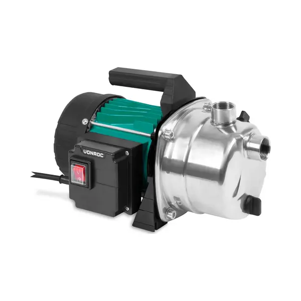 Vonroc Bewässerungspumpe / Wasserpumpe 1000W - 3500l/h - Edelstahl-Pumpengehäuse - Für Die Bewässerung Von Garten/ Rasen thumbnail