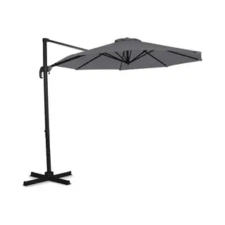 Vonroc Premium Floating Parasol Bardolino Ø300cm - Inkl. Kreuzfuß & Schutzhülle - Runder Sonnenschirm - 360° Drehbar - Neigbar - Uv-beständiges