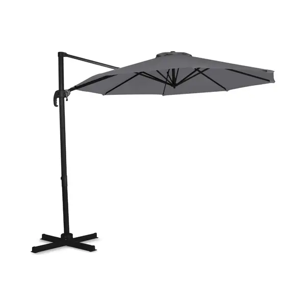 Vonroc Premium Zweefparasol Bardolino Ø300cm – Incl. Kruisvoet & Beschermhoes – Ronde Parasol – 360 ° Draaibaar - Kantelbaar – Uv Werend thumbnail