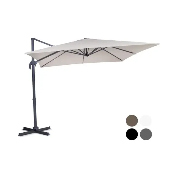 Vonroc Premium Zweefparasol Pisogne 300x300cm – Incl. Kruisvoet & Beschermhoes – Vierkante Parasol – 360 ° Draaibaar - Kantelbaar – Uv Werend thumbnail