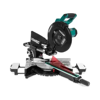 Vonroc Pro Kappsäge - Fällsäge - Gehrungssäge - 2200W - Ø255mm - Schneidet Holz, Kunststoff Und Metall - Regelbare Geschwindigkeit -