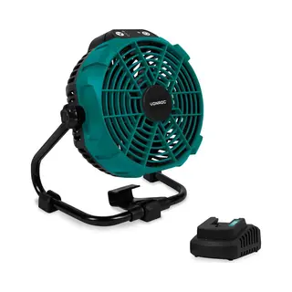 Vonroc Accu Bouwventilator 20V – Draadloos En Bedraad Gebruik | Incl. Netstroom Adapter – Incl. 2.0Ah Accu En Snellader