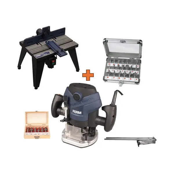 Ferm - Bovenfreesset - Bovenfrees - Met - Bovenfreestafel - En - Extra - Frezenset - PRM1015_S - Set, - PRM1011 Bovenfreestafel - PRA1008 Frezenset thumbnail