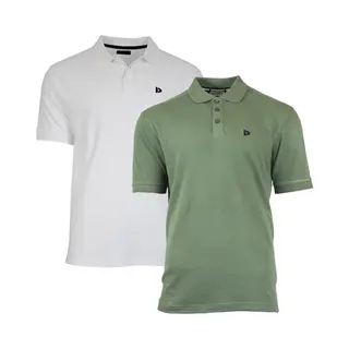 2-Pack Donnay - Polo (Noah) - Sportpolo - Heren - White/Army Green (287) - Maat Xl
