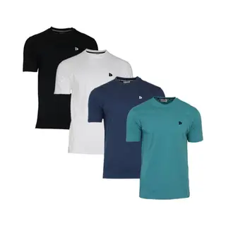 4-Pack Donnay - T-shirt (Vince) - Sportshirt - Heren - Black/White/Navy/Teal Blue (777) - Maat Xl