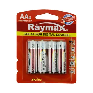 Raymax Krachtige Aa Batterijen - Alkaline - 4 Stuks - Langdurige Energie - 1.5V