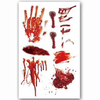 Temporary Halloween Tattoo #6 Littekens Hechtingen Eng Make-up Schmink Nep Fake Tattoo - Nep Wond Tattoos Gezicht Stickers Spin Bloed Masker - Kostuum