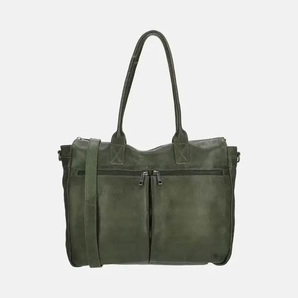 Bear Design Laptoptas / Werktas - Dames - 15.6 Inch - Leer - Binni - Groen thumbnail