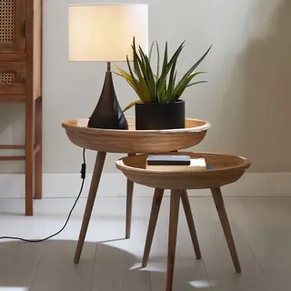 Light & Living Beistelltisch Set Von 2 Colon Natur - Ø46x39 +