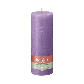 Bolsius Stumpenkerze Rustikal Glänzend 6.8x19cm Lebhaftes Violett