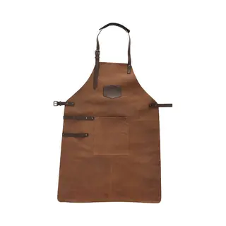 Hide & Stitches Leren Bbq Schort - Gift Box - Barbecue - Grill - 100% Leder - Cognac