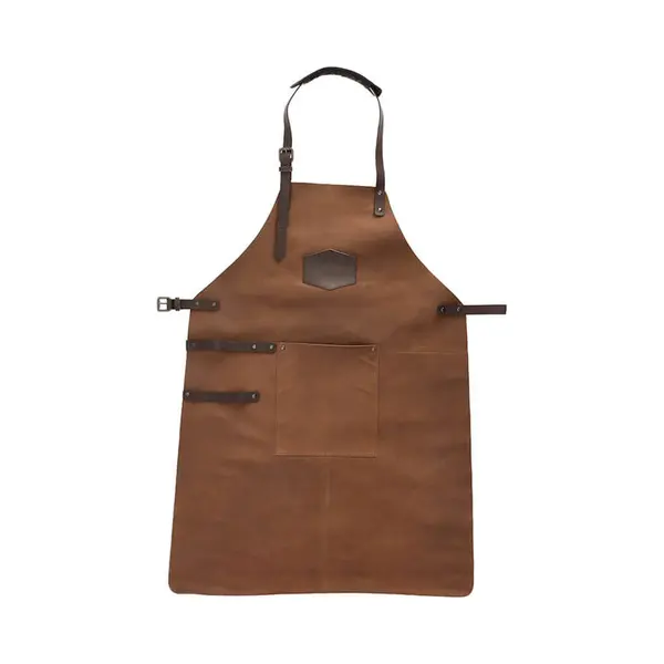 Hide & Stitches Leren Bbq Schort - Gift Box - Barbecue - Grill - 100% Leder - Cognac thumbnail