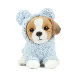 Studio Pets by Myrna Studio Pets® Knuffel - Jack Russell Puppy Jacky 23cm Met Blauw Teddy Truitje - Pluche Knuffel