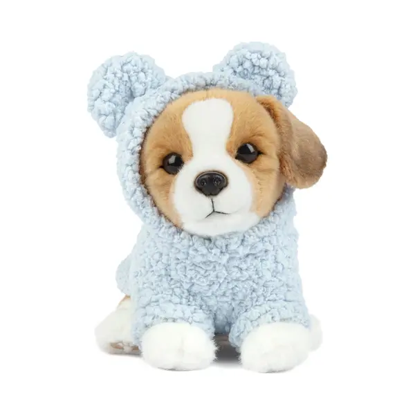 Studio Pets by Myrna Studio Pets® Knuffel - Jack Russell Puppy Jacky 23cm Met Blauw Teddy Truitje - Pluche Knuffel thumbnail