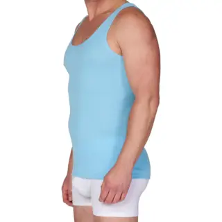 Beeren Heren Hemd Kleur M3000 - 100% Katoen - Onderhemd - Mannen Singlet - Lichtblauw / S