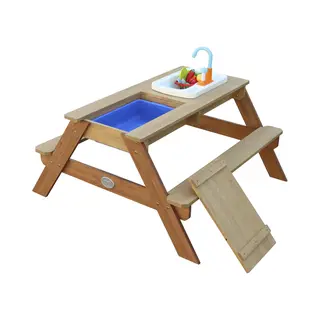 Axi Emily Zand & Water Picknicktafel met Speelkeuken wastafel Bruin