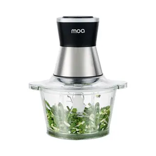 Moa Hakmolen Elektrisch - Food Chopper Xl - Pfas- & Bpa-Vrij - 2L Glazen Kom - Hakmolen Elektrisch - 350W - 4 Messen - Rvs