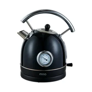 Moa Waterkoker Retro - Bpa Vrij - 1, 8 Liter - Elektrische Waterkoker - Anti Calcium Filter - Bpa-vrij - Rvs - 2200W- Zwart