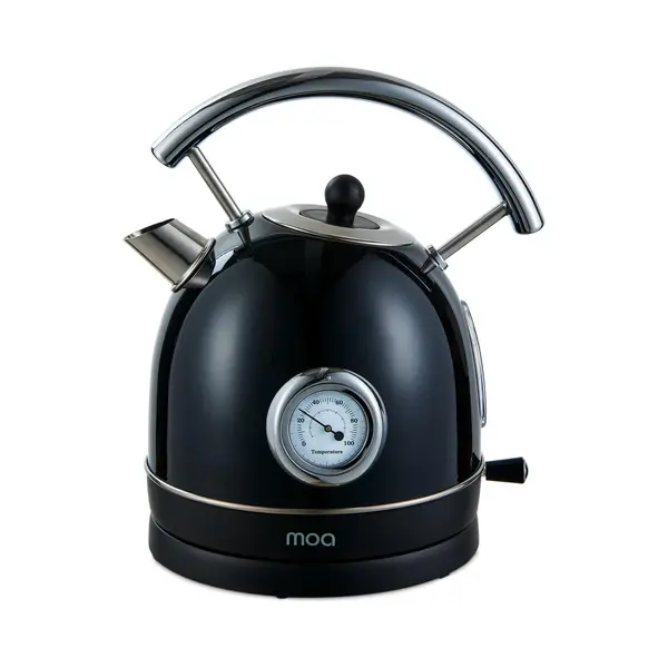 Moa Waterkoker Retro - Bpa Vrij - 1, 8 Liter - Elektrische Waterkoker - Anti Calcium Filter - Bpa-vrij - Rvs - 2200W- Zwart thumbnail