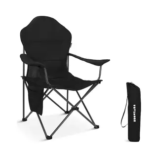 Trvlmore Campingstoel - Opvouwbaar - 160KG Draagvermogen - Incl. Draagtas - Klapstoel - Visstoel - Kampeerstoel - Vouwstoel - Zwart