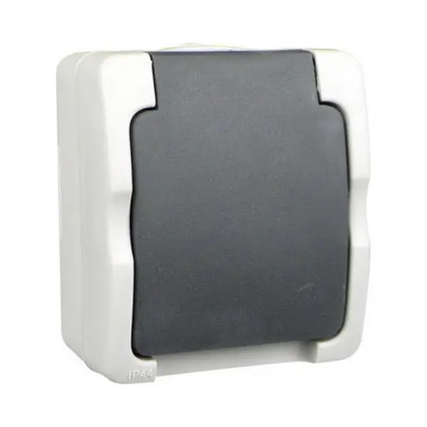 Ratio Enkelvoudige Opbouw Wandcontactdoos - Spatwaterdicht - Met Deksel - IP54 - 83x72x49 Mm thumbnail