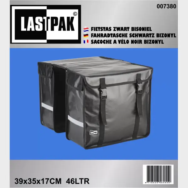 Bricoline - Lastpak Fahrradtasche Doppelpacktasche Aus Bisonyl Schwarz, 46 Liter Gesamtvolumen, Wasserabweisend, Ideal Für Alltägliche Fahrten Und thumbnail