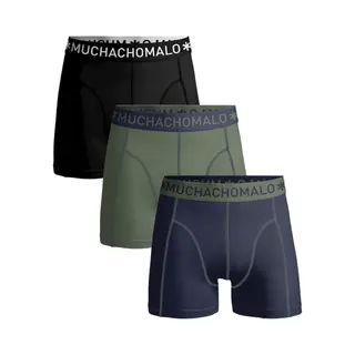Muchachomalo Basiscollectie Jongens Boxershorts - 3 Pack - Donkerblauw/Legergroen/Zwart - 158/164