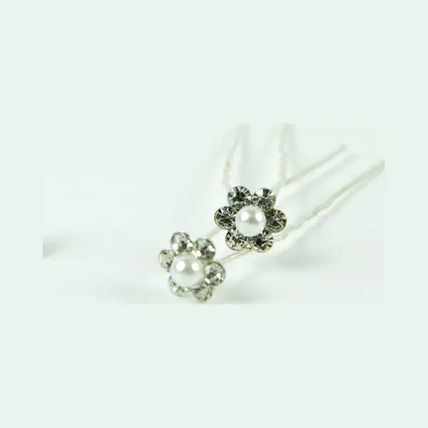 Hairmode Haarpinnen Parel Middel Met Strass thumbnail