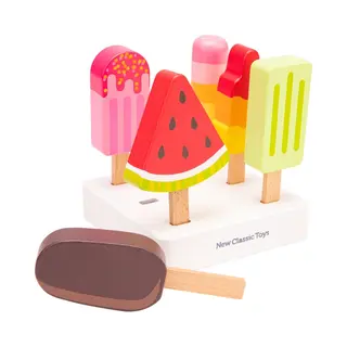 New Classic Toys® Houten IJsjes Speelgoed - 6-delige IJsjes Met Standaard - Rollenspel Keukenspeelgoed