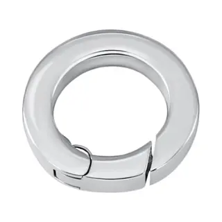 Quiges Clip Ring Carrier Silver 17 Mm Stainless Steel Connector For Necklace And Coin Pendant With Push Gate Clasp