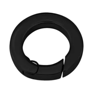 Quiges Clip Ring Carrier Space Black 17 Mm Stainless Steel Connector For Necklace And Coin Pendant With Push Gate Clasp