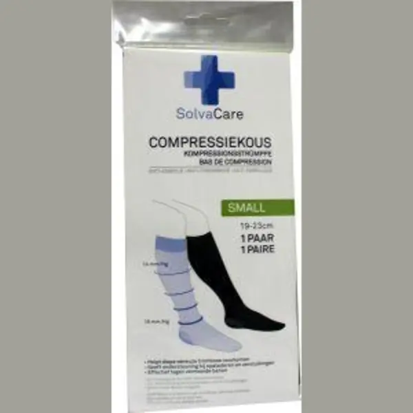 Solvacare Compressiekous Zwart S 19 - 23 Cm 1 Paar thumbnail