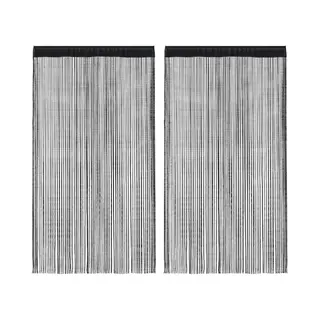 Fadenvorhänge 2 Stk. 140 X 250 Cm Schwarz Vidaxl