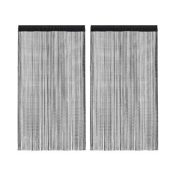 Fadenvorhänge 2 Stk. 140 X 250 Cm Schwarz Vidaxl thumbnail