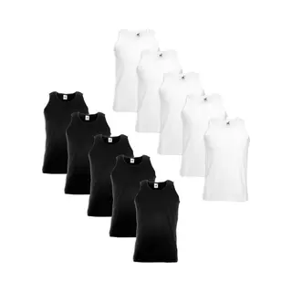 10 Fruit Of The Loom Value Weight Tanktop Katoen Zwart En Wit Xl