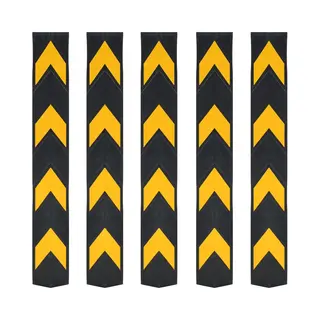 VidaXL Reflective Corner Guards - Rubber Protection For Pillars, Columns, And Walls In Parking Garages And Warehouses, Easy Installation, High